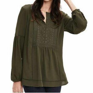 Banana Republic Olive Green Long Sleeve Blouse Women’s Top